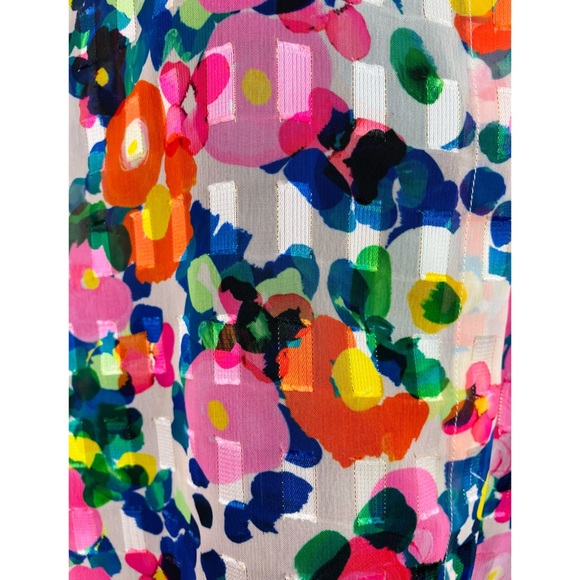 SALONI • Floral Semi-Sheer Long Sleeve Button-Down Shirt - Picture 9 of 16